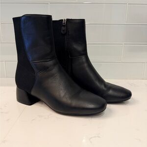 Gentle Souls Stretch Leather Side Zip Black Boot